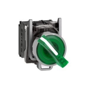 *Llave Selectora 2 Pos Fijas 1NA+1NC Maneta Corta Ilum. Verde 24Vca/cc XB4BK123B5 Schneider
