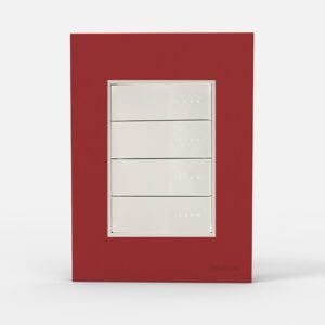 Tapa Bastidor 4 Modulos Rojo C/Dist Bauhaus 4954 Cambre