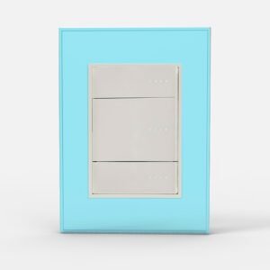 Tapa Bastidor 4 Modulos Vidrio Celeste C/Dist Bauhaus 4964 Cambre