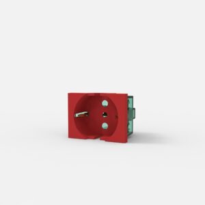 Modulo Toma+Tierra 16A Schuko C/Prot. P/Tension Estabilizada Rojo 7651 Cambre