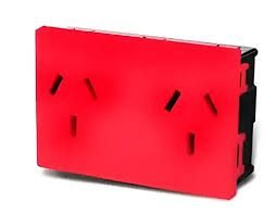Modulo Toma+Tierra Doble 10A P/Tension Estabilizada Rojo PreFit 7694 Cambre