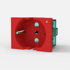 Modulo Toma+Tierra 16A Schuko C/LED Rojo Hospitalaria 7677 Cambre