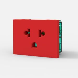 Modulo Toma+Tierra 10/15A Euro Americano Rojo 7612 Cambre