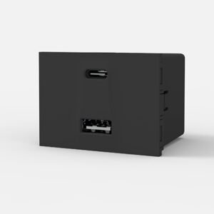Modulo Cargador Doble USB A+C 5A Gris 7962 Cambre