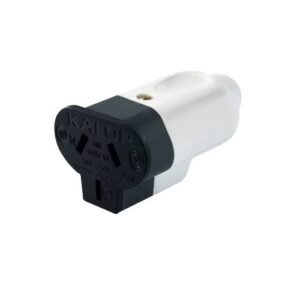 Toma Hembra Recta Polarizado 10A P/Cable 3 Polos Blanco KS44251 Kalop