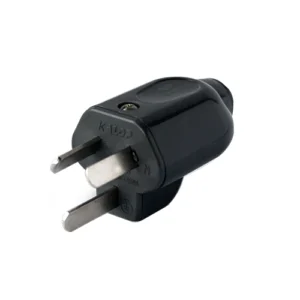 Ficha Macho Recta Polarizada 10A P/Cable 3 Polos Negra KS44213 Kalop