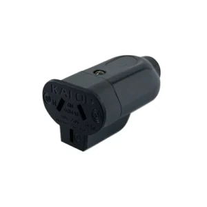 Toma Hembra Recta Polarizado 10A P/Cable 3 Polos Negro KS44253 Kalop