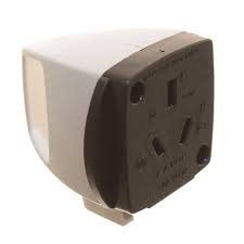 Toma Hembra 90° Alto Consumo Polarizado 10A P/Cable 3 Polos Beige KD44610 Kalop