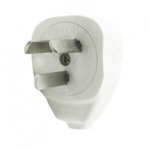 Ficha Macho 90° Polarizado 10A P/Cable 3 Polos Blanco KD44163 Kalop