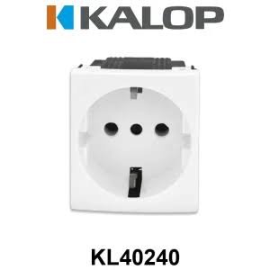 Modulo Toma+Tierra 10A Schuko Blanco P/Sist. Modular KL40240 Kalop