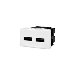 Modulo Cargador Doble 2 USB Blanco P/Sist. Modular KS40490 Kalop