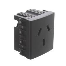 Modulo Toma+Tierra 20A Negro P/Sist. Modular KS40236 Kalop