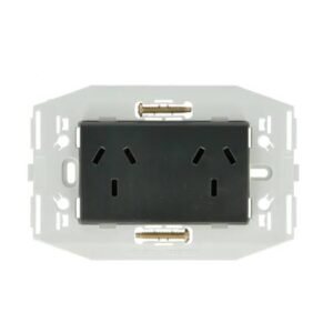 Modulo Toma+Tierra Doble 10A Comb.C/Bastidor Negro KD40252 Kalop