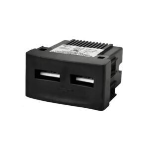 *Modulo Cargador Doble 2 USB Negro P/Sist. Modular KS40491 Kalop
