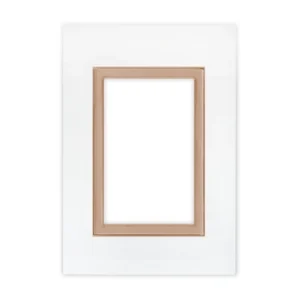 Tapa Bastidor 3 Modulos Blanco Marco Caramelo Zen Colors P/Sist. Modular KS41542 Kalop