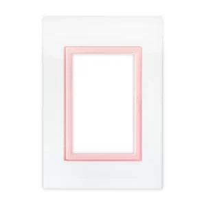 Tapa Bastidor 3 Modulos Blanco Marco Rosa Zen Colors P/Sist. Modular KS41546 Kalop