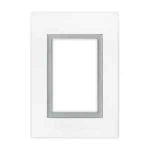 Tapa Bastidor 3 Modulos Blanco Marco Gris Zen Colors P/Sist. Modular KS41547 Kalop