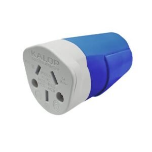 Toma Hembra Recta Heavy Duty 10A P/Cable 3 Polos Azul KD44231 Kalop