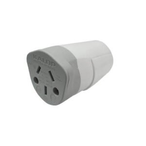 Toma Hembra Recta Heavy Duty 10A P/Cable 3 Polos Blanco KD44233 Kalop